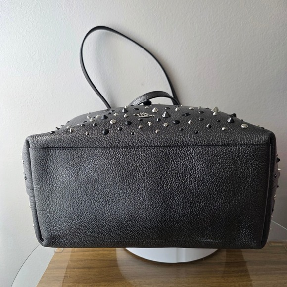 Coach Market Tote Star Rivet Leather Studded Shoulder Bag 59504 Graphite Gray - Picture 6 of 16